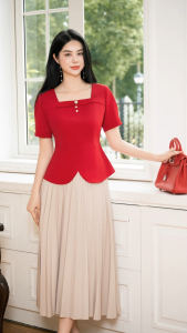 Áo kiểu thiết kế lịch sự trang nhã chất liệu Xẹc Ý cao cấp thương hiệu Thiều Hoa AN5L0364