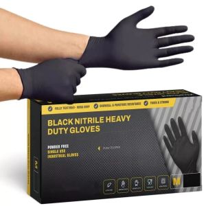 20/50/100PCS สีดําไนไตรล์ถุงมือทิ้ง 4Mil เกรดอุตสาหกรรม Tattoo ศิลปินถุงมือ Latex ฟรี Beauty Salon ย้อมผมถุงมือ