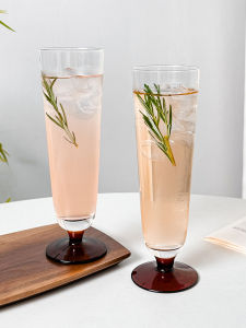 Modern Minimalist Amber Bottom Highball Glass Fruit Juice Cup Champagne Wine Cocktail Personalized Design Single Layer Glass Cup