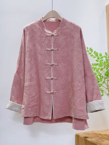 Handmade Long Sleeve Open Cardigan Cotton Linen Loose Coat Button Design Autumn Fashion Womens Traditional Chinese Style Shirt