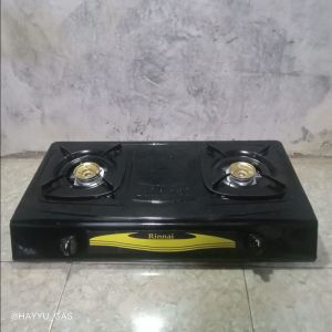 KOMPOR GAS 2 TUNGKU RINNAI 522 STAINLEES RANDOM JAMINAN SEKALI CCETREK LANGSUNG JADI