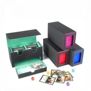 Deck Box with Commander Display 3-in-1 Sports Card Storage Box Fits 200+ Single Sleeved Cards Card Deck Case for TCG MTG CCG