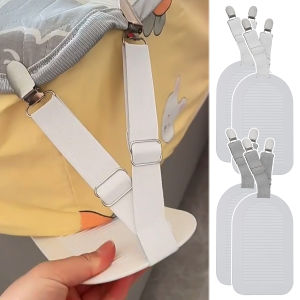 4Pcs Bed Sheet Holder Clip Home Sofa Cover Mattress Quilt Cover Non-slip Fasteners Adjustable Elastic Straps Fixed Bracket Household Accessories