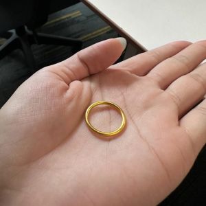 Not Afraid of Water Does Not Fade Frosted Ancient Style Simple Bracelet Imitation Gold Texture Brushed Golden Ring Minimalist Easiest for Match Classical