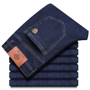 2026 New Mens Jeans Classic Style Business Casual Advanced Stretch Regular Fit Denim Trousers black Blue Pants Male Size 30-40