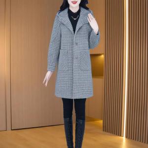 MAIMEI | Xuanzi Womens Winter Coat 2025 New Loose Noble Style Mid-Length Woolen Jacket Korean Version Long Sleeve POLO Collar Double-Breasted