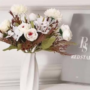 SMR | 1/5pcs Silk Roses Artificial Flowers Wedding Home Festival Party Decoration Bridal Bouquet Scrapbook Wreath Diy Photography Prop