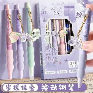 Student Dedicated Soft Grip Refillable Ink Pen EF Nib Writing Practice Pen Plastic Barrel Portable Business Stationery