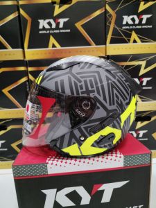 KYT GALAXY FLAT R NEON MATT GORILLA GREY/YELL FLUO