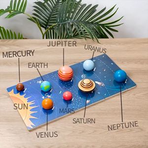 Wooden Solar System Puzzles for Kids Ages 3-5 Toddlers Planet Outer Space Toys Preschool Learning Activities Montessori Educational