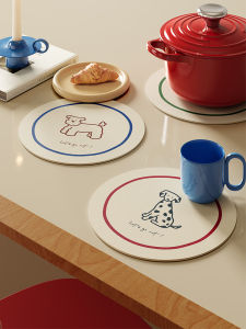 Cute Simple Ins Style Tea Party Heat Resistant Silicone Tea Cup Mat Absorbent Tea Table Dining Pad Bowl Mat Korean Style Home Decor