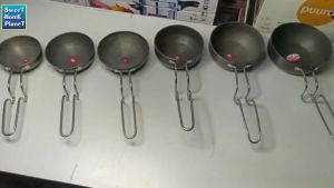 Non-Stick Hard Anodized Aluminium Tadka Pan Thalipu Karandi Vagariya Frying Pan with Stainless Steel Handle