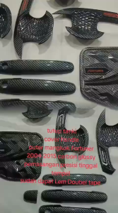 Paket Complete Cover Tank Tutup Tanki Cover Handle Handel Pintu Outer Mangkok Pintu Fortuner Lama New Grand VNT 2004-2015 Carbon Glossy Tutup Tanki Fortuner Lama