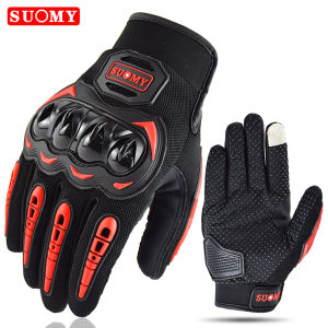 Suomy Summer Breathable Full Finger Motorcycle Gloves Wear-resistant Touch Screen Moto Biker Gloves Motocross Racing Luvas Moto