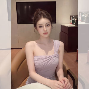 XIAMENGSHI | Áo Dây Đẹp Mùa Hè Mới Màu Tím