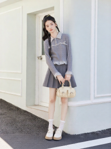 BY IHAPPY | Áo Thun Tunik Sọc Xám Dáng Ôm Ngọt Ngào