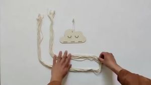 Phong Cách Bắc Âu Kẹp Tóc Bằng Gỗ Nguyên Khối Và Mặt Dây Chuyền Đựng Nơ Nhiều Màu Phụ Kiện DIY Túi Đựng Băng Đô Công Chúa Có Thiết Kế Hình Đám Mây