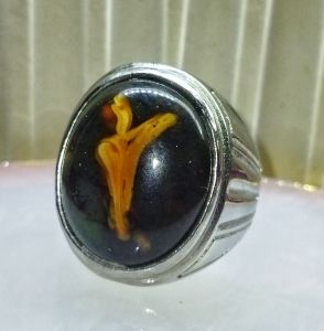 Cincin Batu Akik Panca warna Bermotif