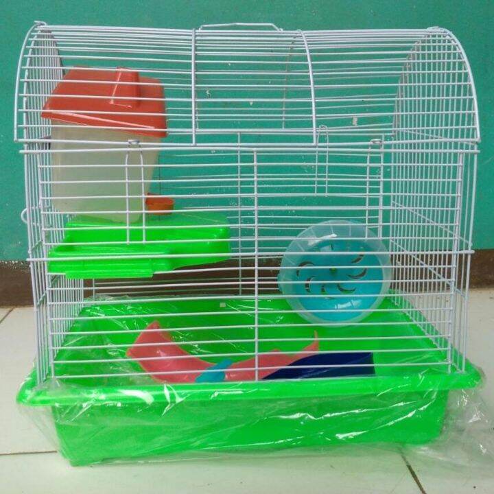 KANDANG RUMAH HAMSTER LUAS AKSESORIS LENGKAP TEMPAT MAKAN,MINUM KINCIR ...