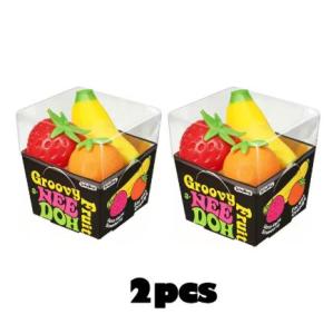 Schylling | Groovy Nee Doh Schylling Fruit Stress Ball Elastic Soft Squishy Fidget Toy Banana Strawberry Orange Squeeze Sensory Toy