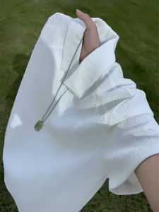LIUBU | Deconstructed Tree Bark Texture High-End Ice Silk Mens Polo Shirt