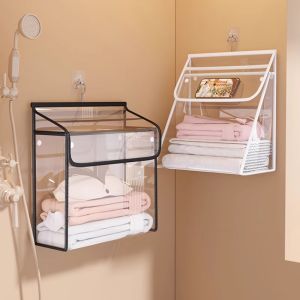 Large Capacity Bathroom Hanging Bag Waterproof Shower Clothes Phone Organizer Dirty Laundry Basket Dorm Wall Mounted Storage