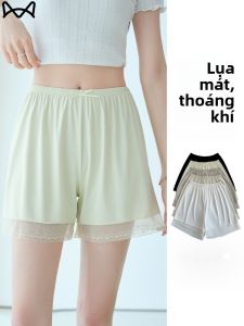 MiiOW | Quần lót lưới mùa hè mỏng không đường may an toàn cho phụ nữ quần áo mặc nhà ren viền quần áo bảo vệ chống trượt