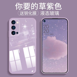 Tempered Glass Opporeno5 Phone Case Ultra-Thin Reno5pro Stylish Creative Reno5 Liquid Silicone New Arrival 5G Trendy Brand for Women Reno5pro All-Inclusive Drop-Resistant Reno5pro + Mens