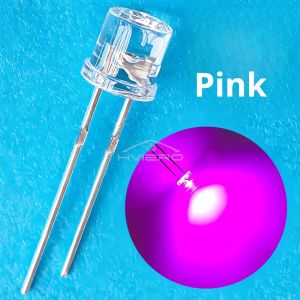 100X Angle Light Diode Min F5 5mm Flat Top White Red Pink Yellow Blue Wide Water Clear LED Bead Ultra Bright Bulb Emitting Lamp