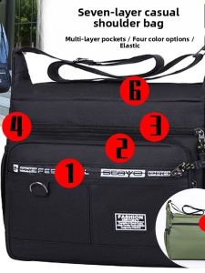 Large Capacity Oxford Cloth Mens Backpack Waterproof Wear-resistant Casual Business Shoulder Bag Crossbody Bag for Men