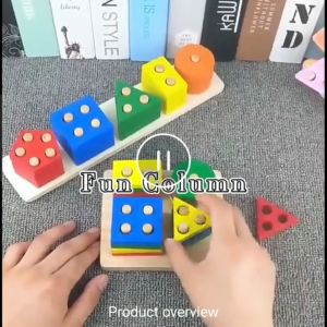 Wooden Educational Toys Shape Puzzle Color Geometric Board Jigsaw Blocks Toys for Kids - Fun Learning and Developmental Playtime by SK Kids Republic