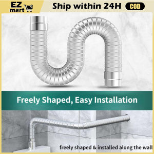 【Fast Shipping】 Exhaust Pipe Hose Gas Water Heater Aluminum Foil Telescopic Exhaust Pipe Forced Exhaust Water Heater LZC-Heater-Exhaust-Pipe