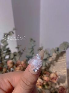 Teacher Lily Nail Ornament Internet Hot Lace Mesh Pearl Five Petal Flower DIY Nail Material Package