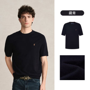 POLOWALK เสื้อยืดคอกลมแขนสั้นผู้ชาย ทรงหลวม สไตล์ลำลอง ผ้าถัก สีสันสดใส แฟชั่นฤดูใบไม้ผลิและฤดูใบไม้ร่วง