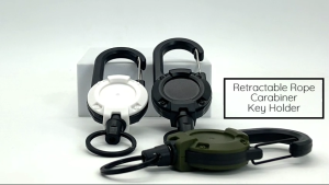 MP00 Anti-theft Metal Easy-to-pull Buckle Rope Elastic Keychain Sporty Retractable Key Ring Anti Lost