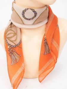 Fashionable Ladies Decorative Silk Scarf Neck Protection Sunscreen Trendy Spring Autumn Korean Printed High-End Shawl