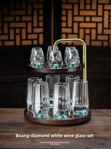 BOANG | Crystal Wine Glasses & Decanter Set in Elegant Leather Box
