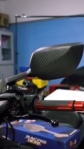 Ducati Side Mirror Carbon Fiber Design Adjustable LTO Passed Clear Lens Universal