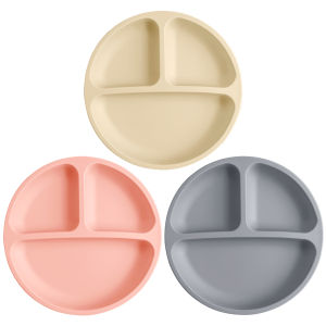 Color Kids 3PCS Silicone Baby Feeding Set With Suction Plate BPA Free Eco Friendly Training Tableware Toddler Weaning Utensils