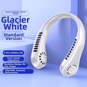 USB Rechargeable Intelligent Leafless Hanging Neck Fan Portable Mini