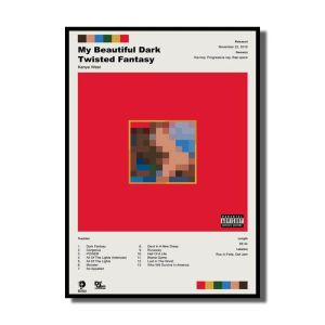 BILIBILI | Frameless Canvas Painting High-definition Printed Pop Music Album Cover Art Poster of Rap Singer Kanye West Home Wall Decoration