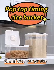 Rice Bucket Rice Tank Household Grain Storage Box Kitchen Insect-proof Moisture-proof Sealed Grain Storage Tank Rice Storage Box Flour Bucket