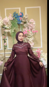Gaun Raflesia Terbaru 2025 – Midi Panjang Wanita Bahan Maxmara Premium Kondangan Pesta Wisuda tersedia warna emerald blue burgundy maroon denim tua hijau army