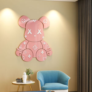 Internet Celebrity Violent Bear Wall Stickers Childrens Room Decoration Milk Tea Shop Background Wall Clothing Store Trendy Layout Beautifying
