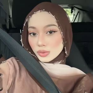 Fashion Premium Chiffon Scarf Hijab Woman Muslim Hijabs Shawl Metal Bead Chain Long Shawl Islam Turban Ramadan Headband Scarves