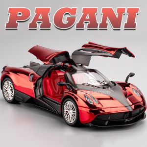 1:24 Pagani Huayra Zonda Toy Sports Car Models Alloy Diecast Mini Supercars Sound Light Doors Opened Pull Back for Boys Gifts