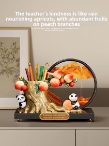 ZHONGGE | Teacher Gift High-End Panda Desk Organizer for Office