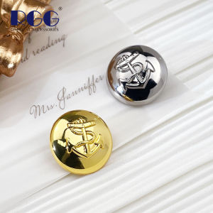 British Style Anchor Button French Small Perfume Style Metal Button Simple Match All round Suit Coat Jacket Hand Sewn Mushroom Button