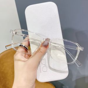 【KAIMENGSHA】Candy Transparent Color Korean Style Fashion Reading Eyeglasses Women with Degrees Anti Radiation TR90 Square Optical Ultra Light Simple Retro Reading Glass Original Japan B63