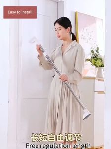 Stainless Steel Non-punching Telescopic Rod Telescopic Clothes Drying Rod Non-punching Adjustable Curtain and Shower Curtain Slide Rail Extendable Stainless Steel Support Rod.
